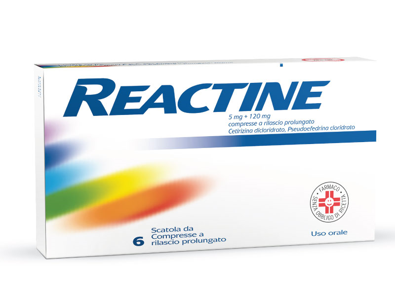 REACTINE*6CPR 5MG+120MG RP - Farmacia Mastrangelo 