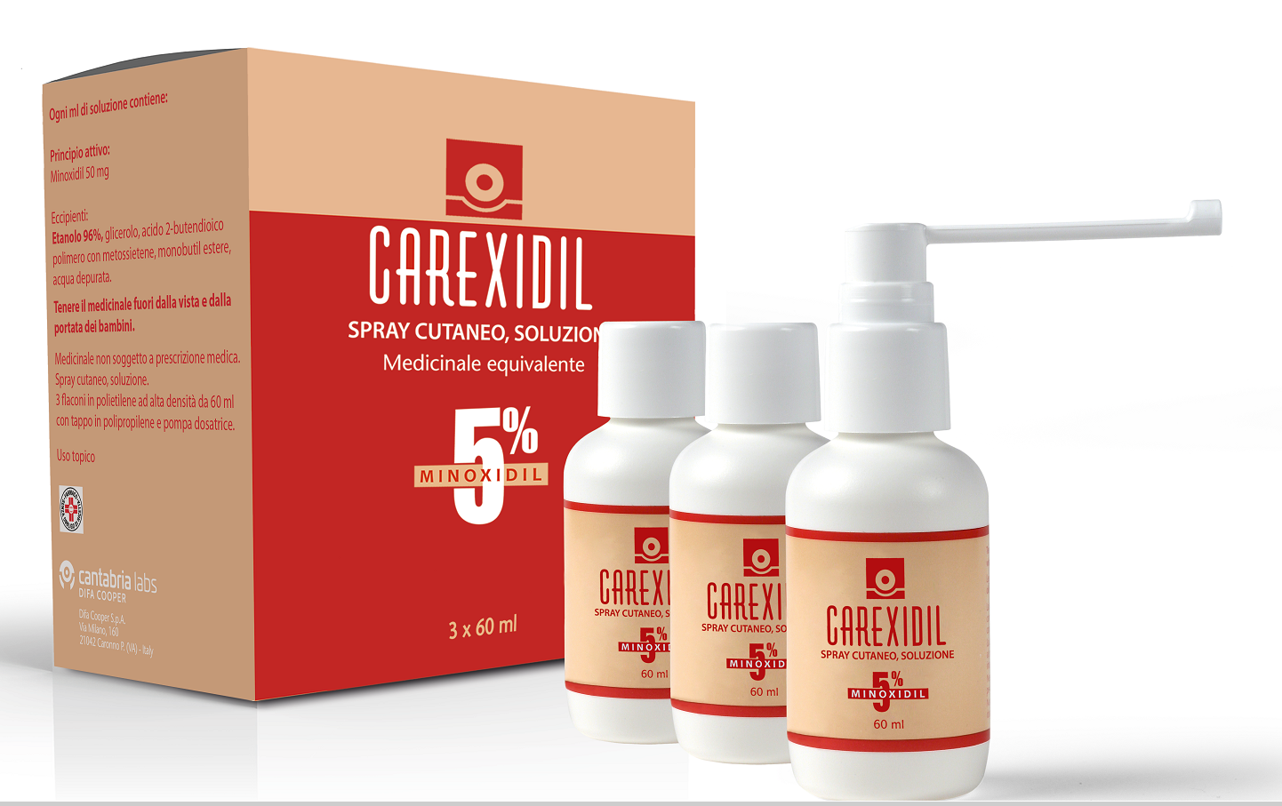CAREXIDIL*3FL SOLUZ CUT 60ML5% - Farmacia Mastrangelo 