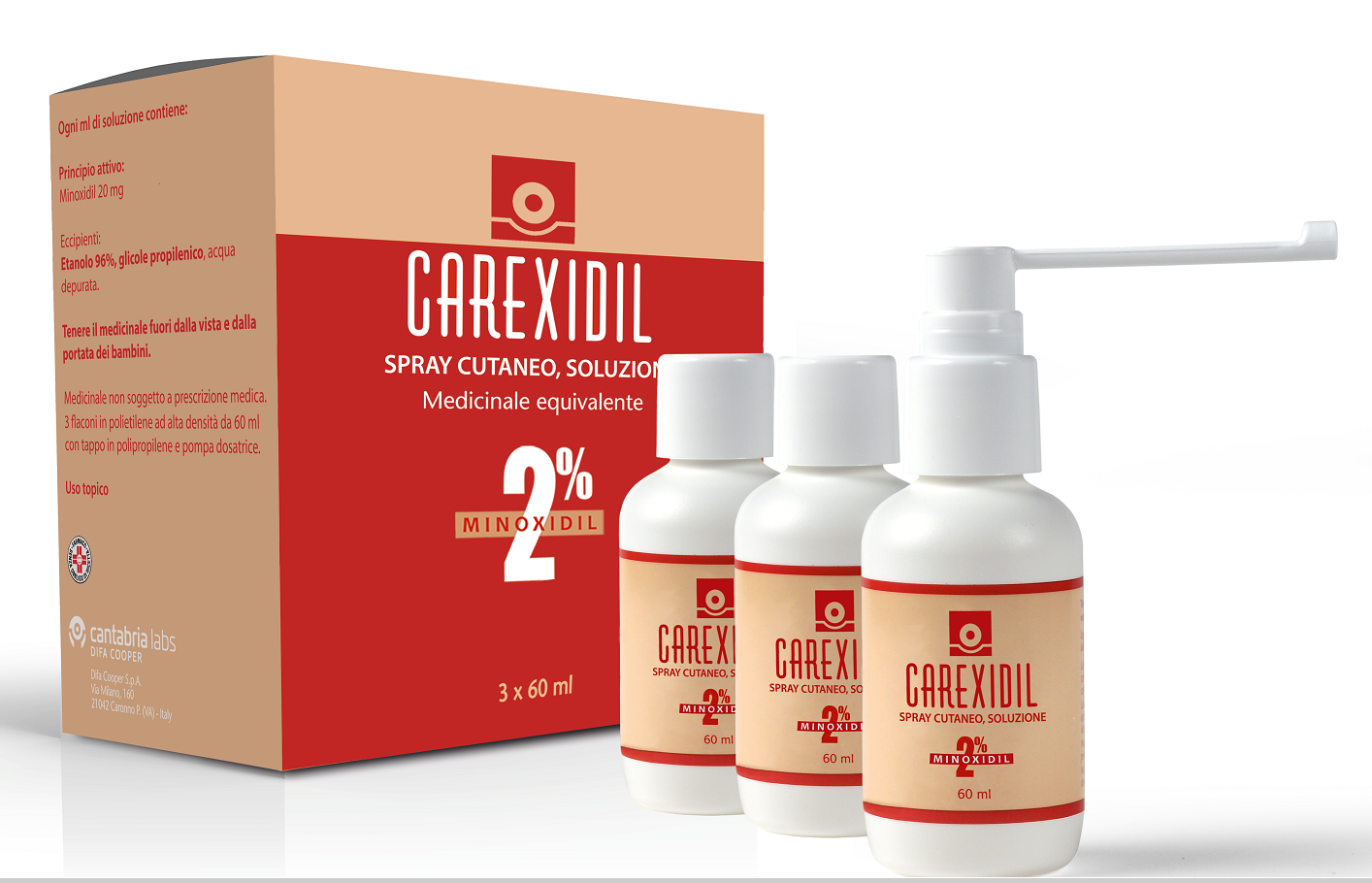 CAREXIDIL*3FL SOLUZ CUT 60ML2% - Farmacia Mastrangelo 