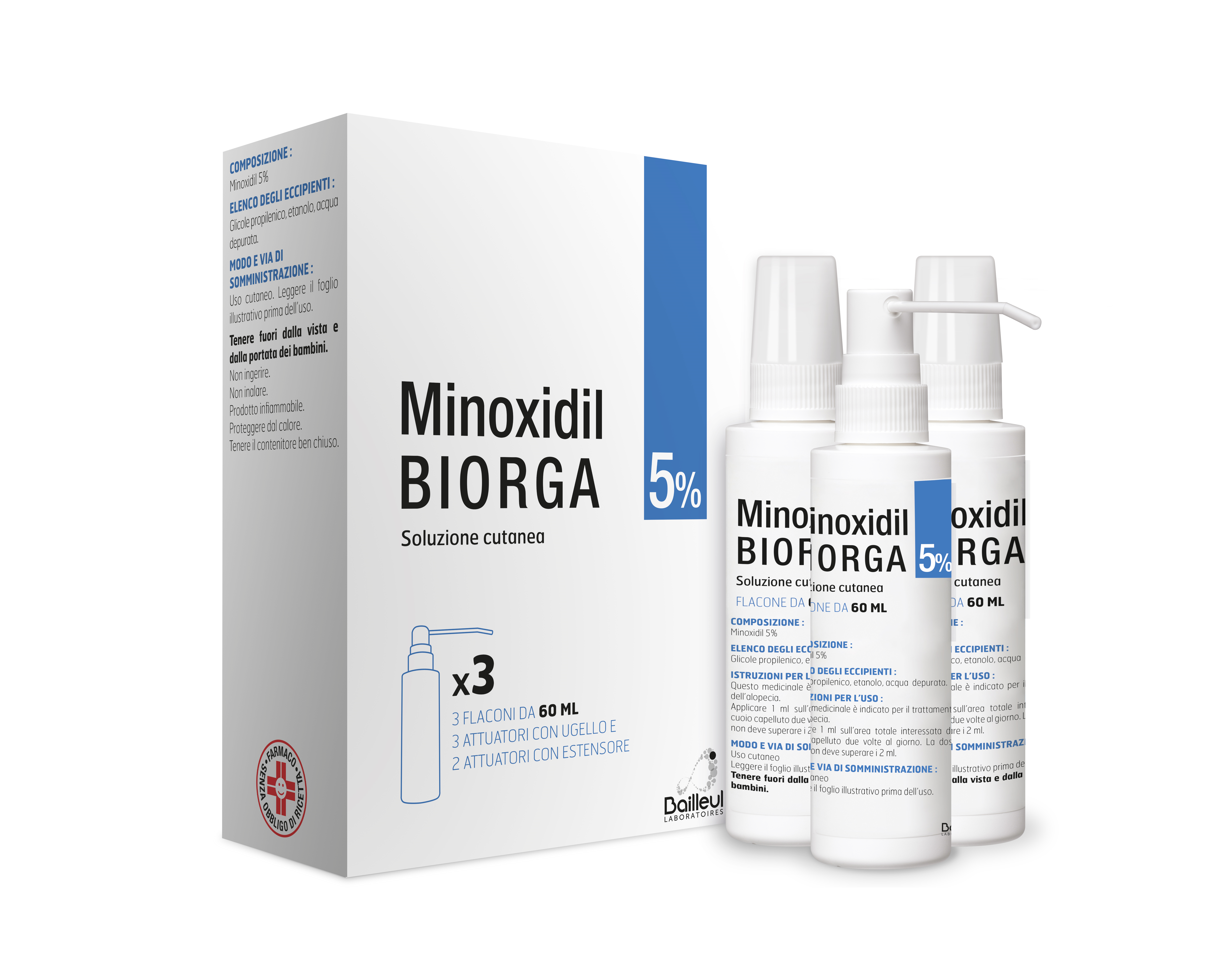 MINOXIDIL BIORGA*SOL CUT 3FL5% - Farmacia Mastrangelo 