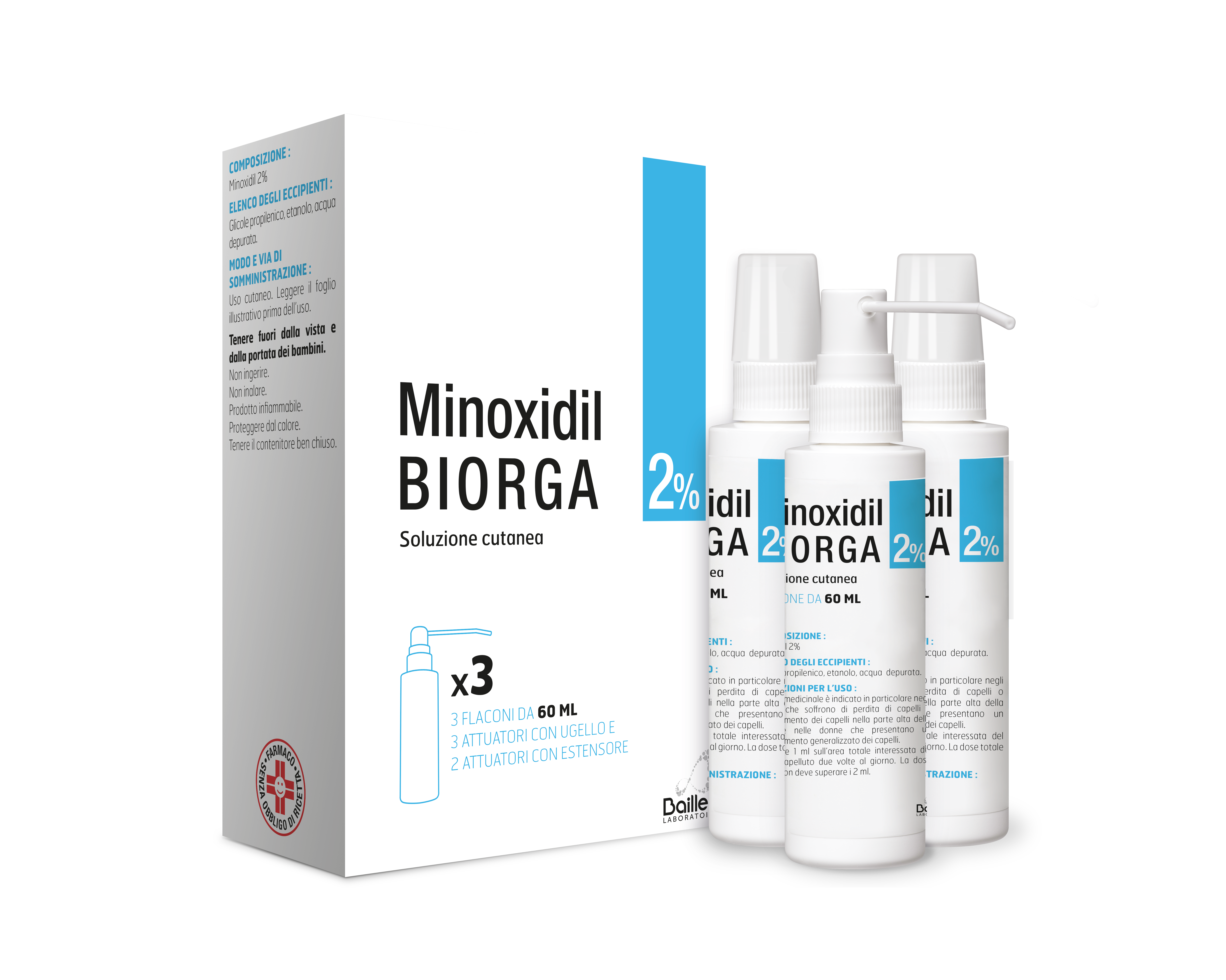 MINOXIDIL BIORGA*SOL CUT 3FL2% - Farmacia Mastrangelo 