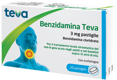 BENZIDAMINA TEVA*20PASTL 3MG - Farmacia Mastrangelo 