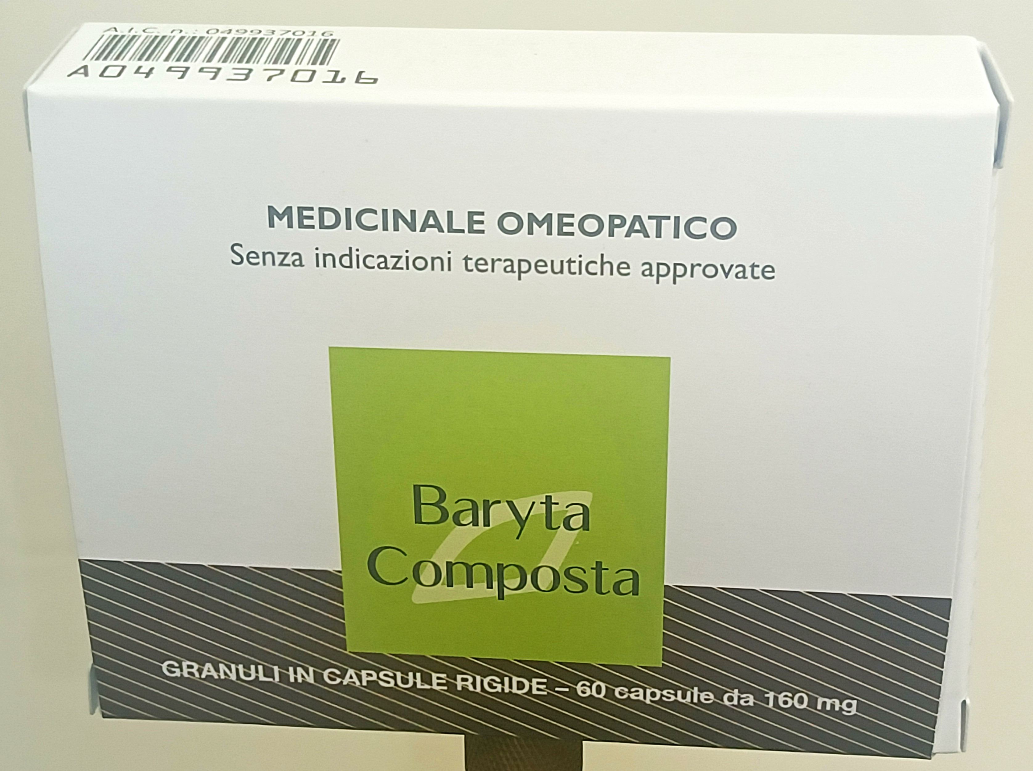 BARYTA COMPOSTA*60CPS 160MG - Farmacia Mastrangelo 