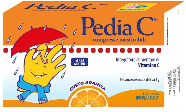 PEDIA C ARANCIA 24 COMPRESSE MASTICABILI - Farmacia Mastrangelo 