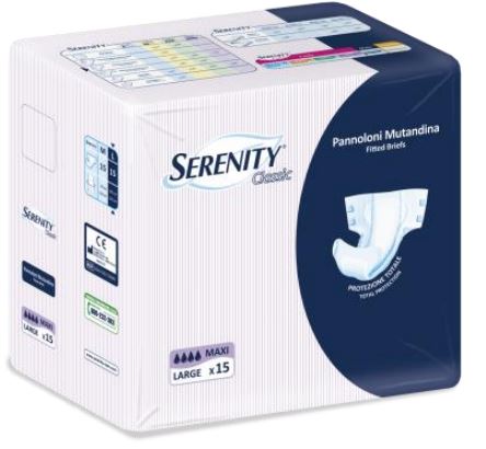 PANNOLONE PER INCONTINENZA A MUTANDINA SERENITY CLASSIC FORMATO MAXI TAGLIA LARGE 15 PEZZI - Farmacia Mastrangelo 