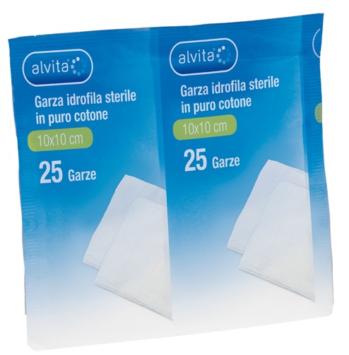 ALVITA GARZA COMPRESSA IDROFILA 18X40CM 6 PEZZI - Farmacia Mastrangelo 