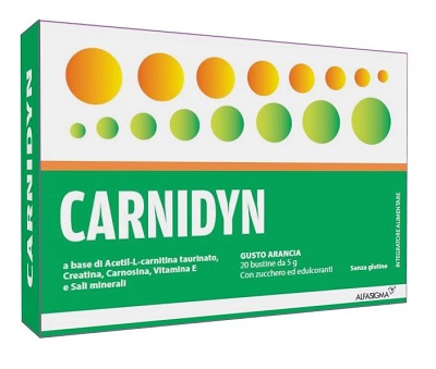 CARNIDYN 20 BUSTINE DA 5 G GUSTO ARANCIA - Farmacia Mastrangelo 