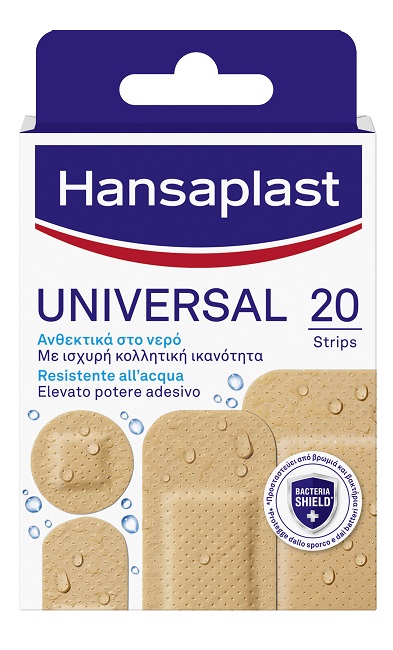 CEROTTO HANSAPLAST UNIVERSAL RESISTENTE ALL'ACQUA 4 FORME ASSORTITE 20 PEZZI - Farmacia Mastrangelo 