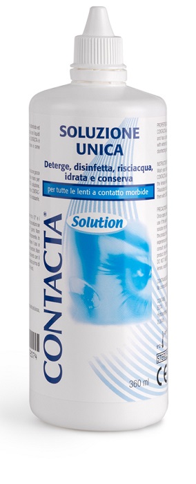 SOLUZIONE UNICA ISOTONICA PER LENTI A CONTATTO CONTACTA DA 360 ML - Farmacia Mastrangelo 