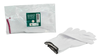 GUANTO DI FILO COTONE 100% BIANCO PER ALLERGIE DERMATOLOGICHE 9 1 PAIO - Farmacia Mastrangelo 