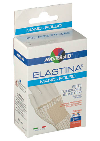 RETE TUBOLARE ELASTICA IPOALLERGENICA MASTER-AID ELASTINA MANO/POLSO 3 MT IN TENSIONE CALIBRO 3 CM - Farmacia Mastrangelo 