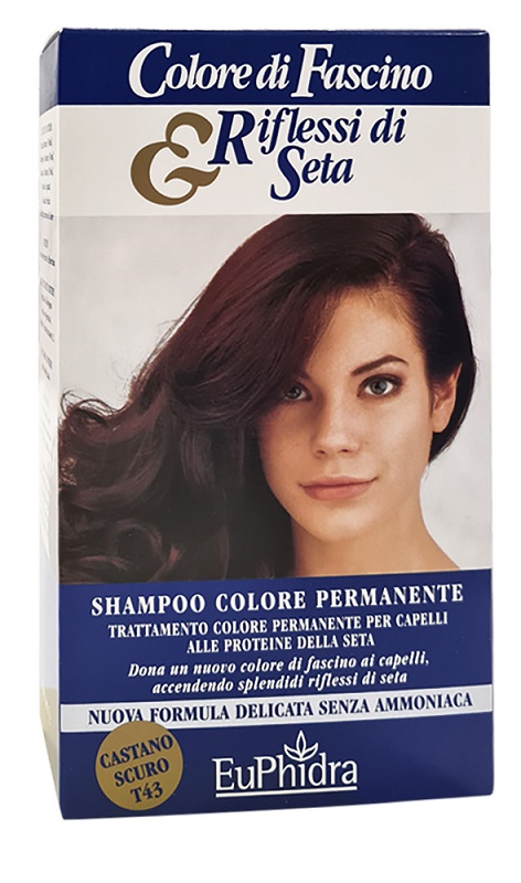 EUPHIDRA COLORE DI FASCINO & RIFLESSI DI SETA SHAMPOO COLOR PERMANENTE 43 CASTANO SCURO 120 ML - Farmacia Mastrangelo 
