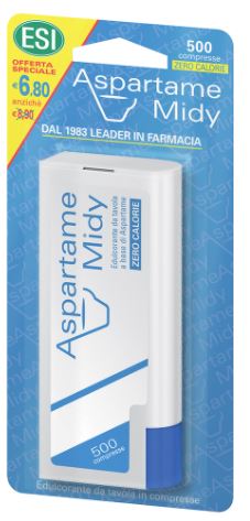 ESI ASPARTAME MIDY 500 COMPRESSE CON DISPENSER - Farmacia Mastrangelo 