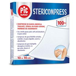 GARZA COMPRESSA IDROFILA PIC STERICOMPRESS 10X10 CM 4 BUSTE  25 PEZZI - Farmacia Mastrangelo 