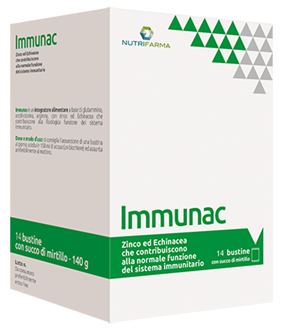 IMMUNAC 14 BUSTINE 10 G CON SUCCO DI MIRTILLO - Farmacia Mastrangelo 