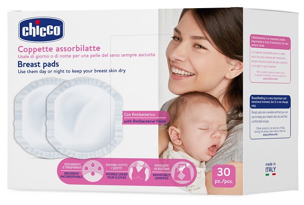 CHICCO COPPETTA ASSORBILATTE ANTIBATTERICA 30 PEZZI - Farmacia Mastrangelo 