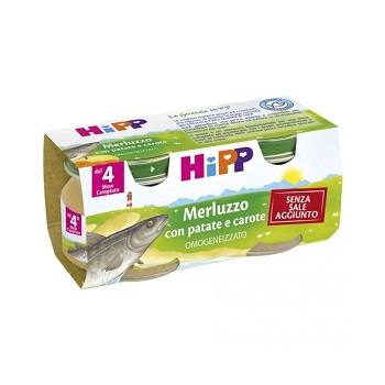 HIPP OMOGENEIZZATO MERLUZZO CAROTE PATATE 2X80 G - Farmacia Mastrangelo 