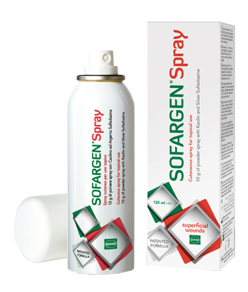 MEDICAZIONE IN POLVERE SPRAY CON CAOLINO E ARGENTO SULFADIAZINA 1% SOFARGEN SPRAY 10 G BOMBOLETTA PRESSURIZZATA 125 ML - Farmacia Mastrangelo 