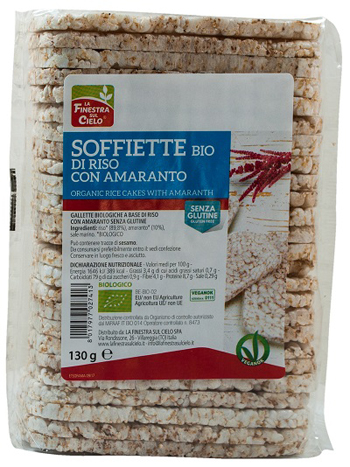 SOFFIETTE DI RISO CON AMARANTO BIO 130 G - Farmacia Mastrangelo 