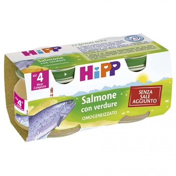 HIPP OMOGENEIZZATO SALMONE CON VERDURE 2X80 G - Farmacia Mastrangelo 