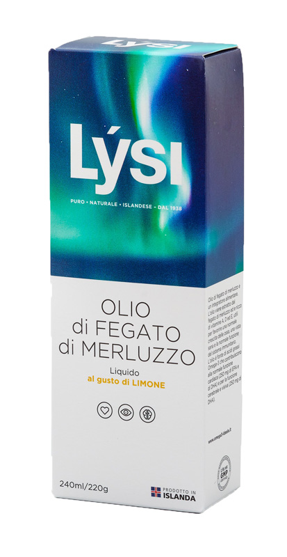LYSI OLIO FEGATO MERLUZZO LIMONE 240 ML - Farmacia Mastrangelo 