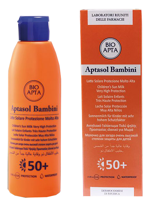 APTASOL LATTE BAMBINI PROTEZIONE MOLTO ALTA 125 ML - Farmacia Mastrangelo 