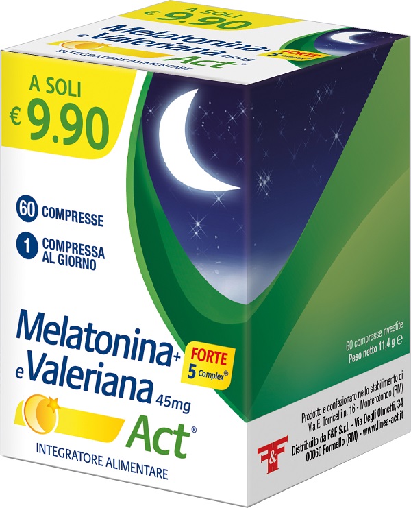 MELATONINA+FORTE 5 COMPLEX E VALERIANA ACT 60 COMPRESSE - Farmacia Mastrangelo 