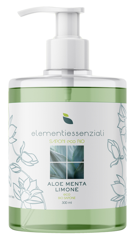 ELEMENTIESSENZIALI SAPONE ECO BIO ALOE MENTA LIMONE 300ML - Farmacia Mastrangelo 