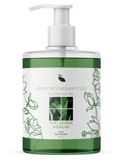 ELEMENTIESSENZIALI SAPONE ECO BIO THE VERDE AGRUMI 300ML - Farmacia Mastrangelo 