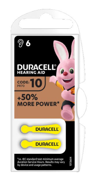 DURACELL ACTIVAIR HEARING AID EASY TAB 10 GIALLO BATTERIA PER APPARECCHIO ACUSTICO 6 PEZZI - Farmacia Mastrangelo 