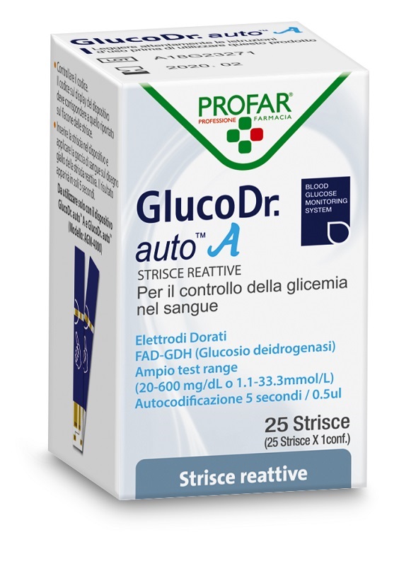 GLUCO DR AUTO GLICEMIA 25 STRISCE PROFAR - Farmacia Mastrangelo 