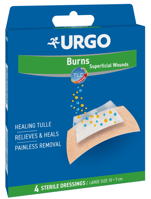 URGO CEROTTO PER USTIONI E FERITE 100X70 MM 4 PEZZI - Farmacia Mastrangelo 