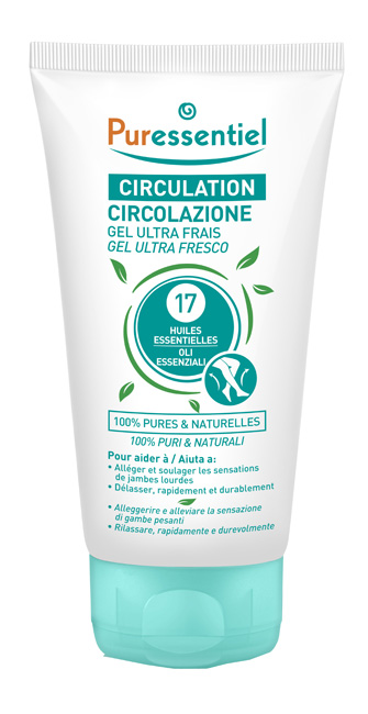 PURESSENTIEL GEL ULTRA FRESCO CIRCOLAZIONE 17 OLI ESSENZIALI 125 ML - Farmacia Mastrangelo 