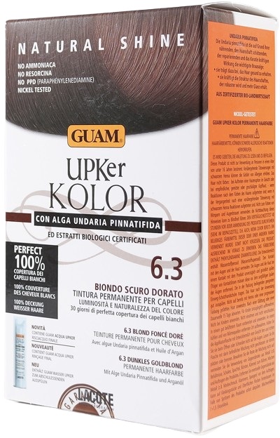 GUAM UPKER KOLOR TINTA CAPELLI 6,3 BIONDO SCURO DORATO CON ALGA UNDARIA PINNATIFIDA - Farmacia Mastrangelo 