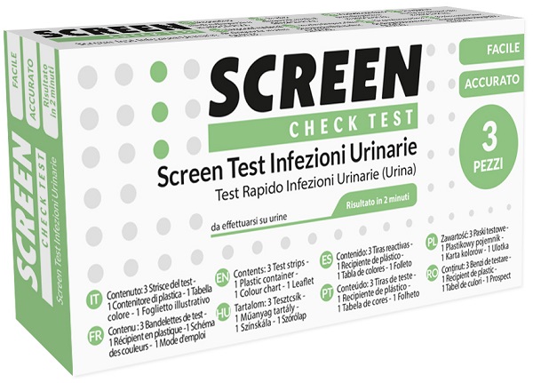 SCREEN TEST LEUCOCITI SANGUE NITRITO E PROTEINA URINA SCREEN TEST INFEZIONI VIE URINARIE 3 PEZZI - Farmacia Mastrangelo 