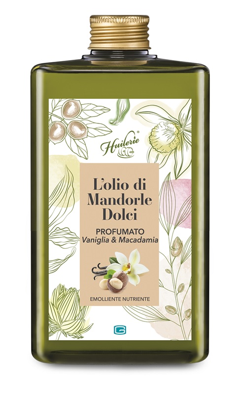 HUILERIE L'OLIO DI MANDORLE DOLCI PROFUMATO VANIGLIA & MACADAMIA 300 ML - Farmacia Mastrangelo 