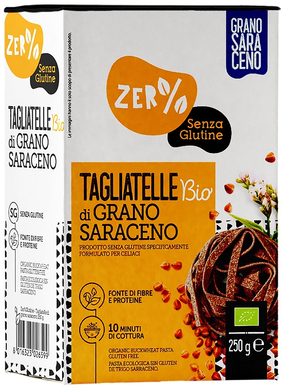 ZERO% GLUTINE TAGLIATELLE A NIDO DI GRANO SARACENO INTEGRALESENZA GLUTINE BIO 250 G - Farmacia Mastrangelo 