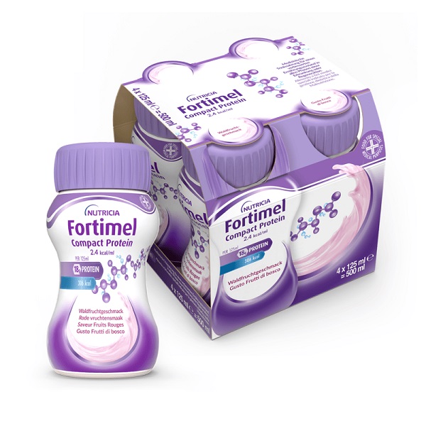 NUTRICIA FORTIMEL COMPACT PROTEIN GUSTO FRUTTI DI BOSCO 4 BOTTIGLIE DA 125 ML - Farmacia Mastrangelo 