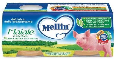 MELLIN OMOGENEIZZATO MAIALE CON VERDURE 2 PEZZI X 80 G - Farmacia Mastrangelo 
