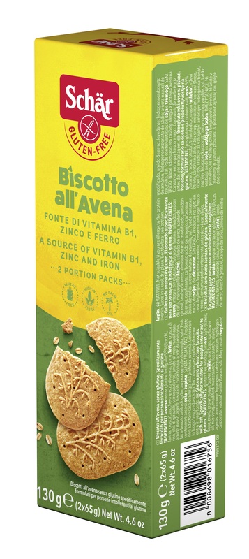 SCHAR BISCOTTI ALL'AVENA 2 BUSTE DA 65 G - Farmacia Mastrangelo 