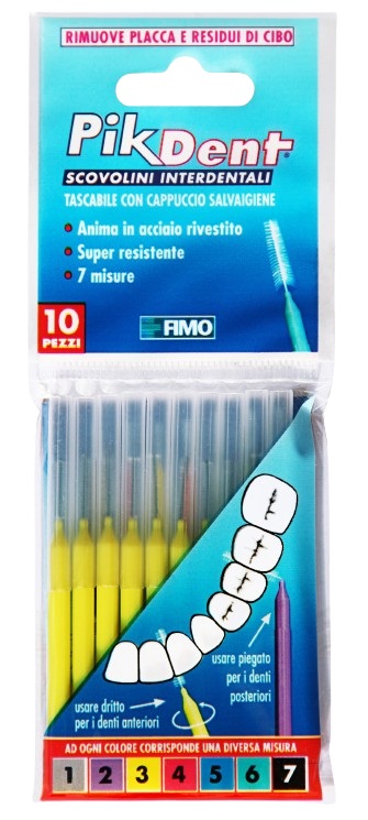 PIKDENT STUZZICOLINO 3 GIALLO 10 PEZZI - Farmacia Mastrangelo 
