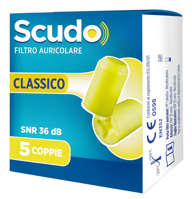 SCUDO FILTRO AURICOLARE CLASSICO SNR 36 DB 7-12MM 5 PAIA - Farmacia Mastrangelo 