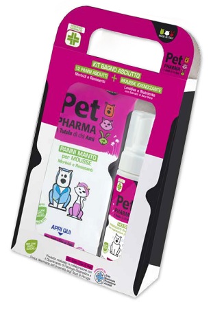 PET IN PHARMA KIT BAGNO ASCIUTTO 12 PANNI + 1 MOUSSE IGIENIZZANTE - Farmacia Mastrangelo 