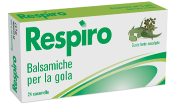 CARAMELLE BALSAMICHE PER LA GOLA RESPIRO GUSTO FORTE EUCALIPTO 24 PEZZI - Farmacia Mastrangelo 