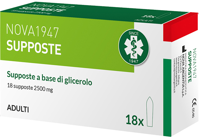 NOVA1947 GLICEROLO 2500MG SUPPOSTE ADULTI 18 PEZZI - Farmacia Mastrangelo 