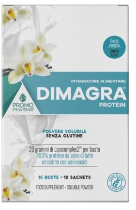 DIMAGRA PROTEIN POLVERE SOLUBILE GUSTO VANIGLIA 10 BUSTINE - Farmacia Mastrangelo 