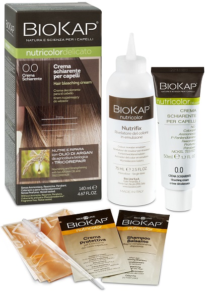 BIOKAP NUTRICOLOR 0,0 NEW CREMA SCHIARENTE TINTA TUBO + FLACONE - Farmacia Mastrangelo 
