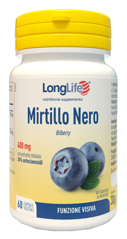 LONGLIFE MIRTILLO NERO 60 CAPSULE VEGETALI - Farmacia Mastrangelo 
