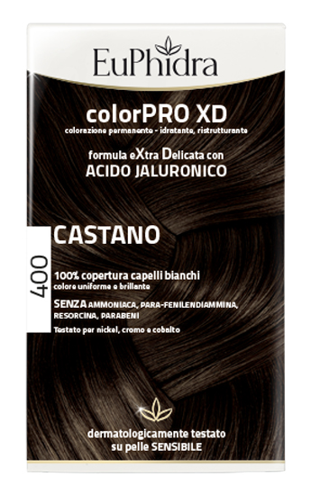 EUPHIDRA COLORPRO XD 400 CASTANO GEL COLORANTE CAPELLI IN FLACONE + ATTIVANTE + BALSAMO + GUANTI - Farmacia Mastrangelo 