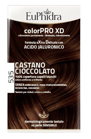 EUPHIDRA COLORPRO XD 535 CASTANO CIOCCOLATO GEL COLORANTE CAPELLI IN FLACONE + ATTIVANTE + BALSAMO + GUANTI - Farmacia Mastrangelo 